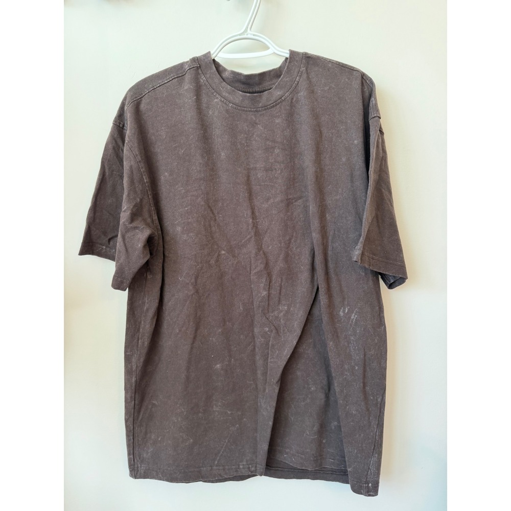 Saint Louis Collab Mens Relaxed Boxy Fit Mineral Wash T-Shirt Brown Medium